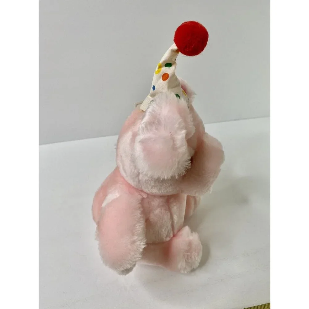 Commonwealth Pink Pig 8” Plush Party Hat 1990s Stuffed Animal Sweetheart Friends